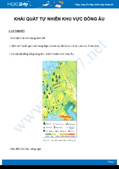 Chuyên đề Khái quát tự nhiên khu vực Đông Âu môn Địa Lý 7 năm 2021