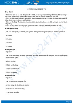 Kiến thức trọng tâm Cơ cấu ngành dịch vụ Địa lí 10