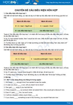Chuyên đề Câu điều kiện hỗn hợp