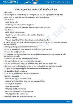 Tổng hợp kiến thức Chủ nghĩa xã hội