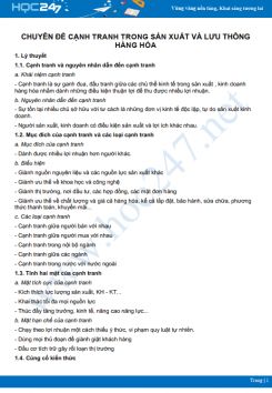 Chuyên đề Cạnh tranh trong sản xuất và lưu thông hàng hóa