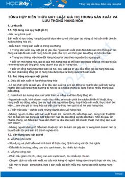 Tổng hợp kiến thức Quy luật giá trị trong sản xuất và lưu thông hàng hóa