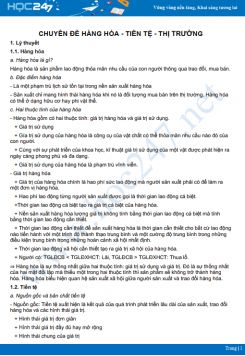 Chuyên đề Hàng hóa - tiền tệ - thị trường