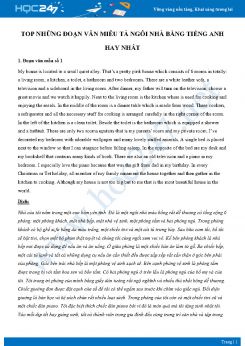 Top những đoạn văn miêu tả ngôi nhà bằng Tiếng Anh hay nhất