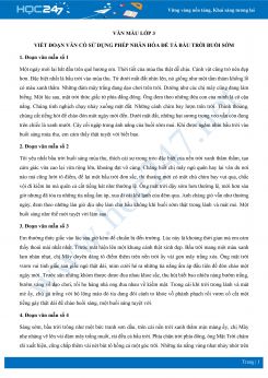 Viết đoạn văn có sử dụng phép nhân hóa để tả bầu trời buổi sớm - Văn mẫu lớp 3