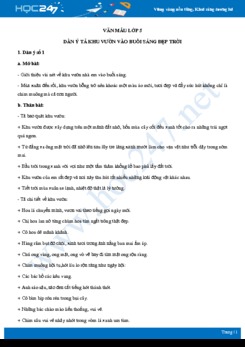 Dàn ý tả khu vườn vào buổi sáng đẹp trời - Văn mẫu lớp 5