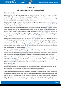 Tả quang cảnh trường em vào mùa hè - Văn mẫu lớp 5