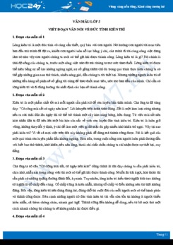 Viết đoạn văn nói về đức tính kiên trì - Văn mẫu lớp 5