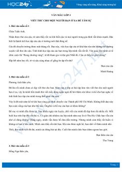 Viết thư cho một người bạn ở xa để tâm sự - Văn mẫu lớp 3