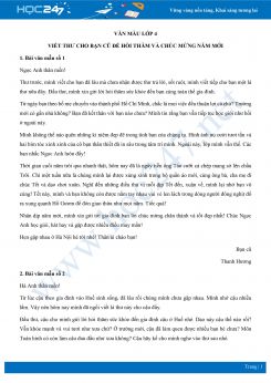 Viết thư cho bạn cũ để hỏi thăm và chúc mừng năm mới - Văn mẫu lớp 4