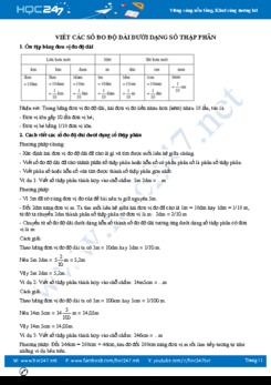Hướng dẫn giải bài tập Viết các số đo độ dài dưới dạng số thập phân Toán 5