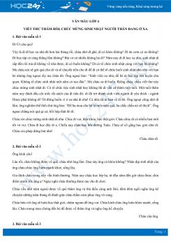 Viết thư thăm hỏi, chúc mừng sinh nhật người thân đang ở xa - Văn mẫu lớp 4