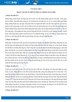 Đoạn văn kể về những trò vui trong ngày hội - Văn mẫu lớp 3