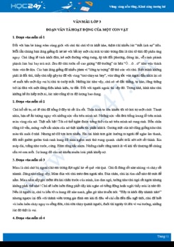 Đoạn văn tả hoạt động của một con vật - Văn mẫu lớp 3