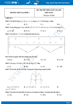 Bộ 4 đề thi thử THPT QG năm 2021 môn Toán lần 2 - Trường THPT Gia Bình 1