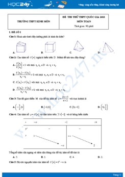 Bộ 4 đề thi thử THPT QG năm 2021 môn Toán lần 2 - Trường THPT Kinh Môn