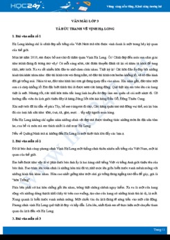 Tả bức tranh vẽ Vịnh Hạ Long - Văn mẫu lớp 3