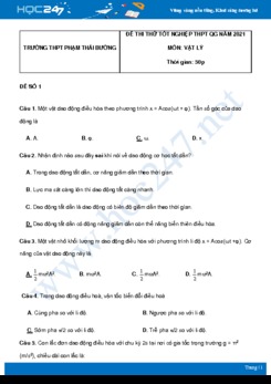 Bộ 5 đề thi thử THPT QG năm 2021 môn Vật Lý có đáp án Trường THPT Phạm Thái Bường