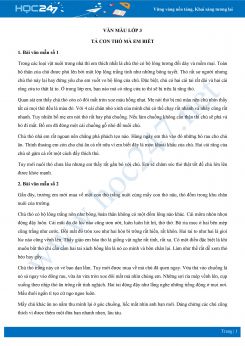 Tả con thỏ mà em biết - Văn mẫu lớp 3