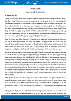 Bài văn kể về mùa thu - Văn mẫu lớp 5