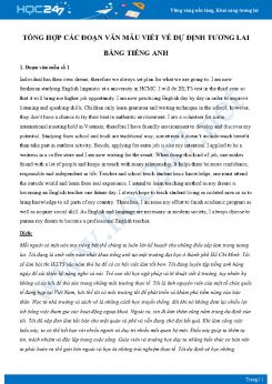 Tổng hợp các đoạn văn mẫu viết về dự định tương lai bằng Tiếng Anh