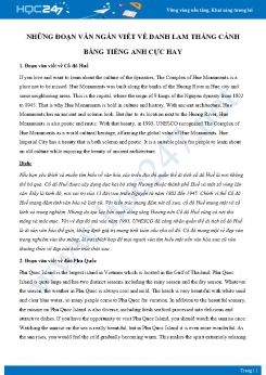 Những đoạn văn ngắn viết về danh lam thắng cảnh bằng Tiếng Anh cực hay