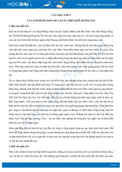 Tả cảnh buổi sáng mùa xuân trên quê hương em - Văn mẫu lớp 5