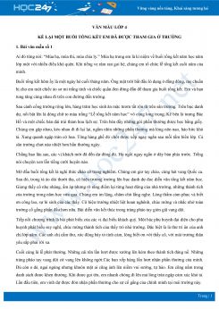 Kể lại một buổi tổng kết em đã được tham gia ở trường - Văn mẫu lớp 4