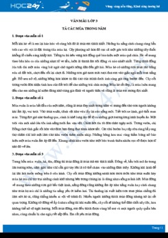Tả các mùa trong năm - Văn mẫu lớp 3