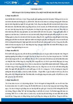 Viết đoạn văn tả hoạt động của một người mà em yêu mến - Văn mẫu lớp 5