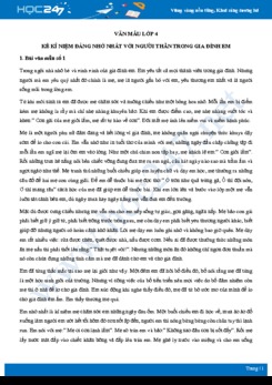 Kể kỉ niệm đáng nhớ nhất với người thân trong gia đình em - Văn mẫu lớp 4