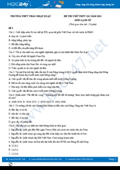 Bộ 5 đề thi thử THPT QG năm 2021 môn Lịch Sử có đáp án Trường THPT Trần Nhật Duật
