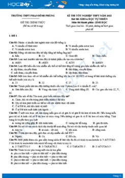 Bộ 3 đề thi thử tốt nghiệp THPT năm 2021 môn Sinh - Trường THPT Phan Đình Phùng, Đăk Lăk