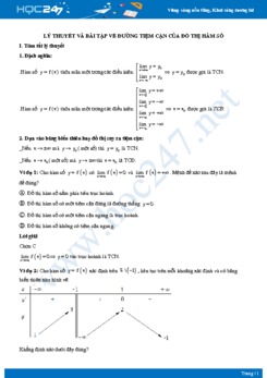 Phương pháp dựa vào bảng biến thiên hay đồ thị suy ra đường tiệm cận của hàm số