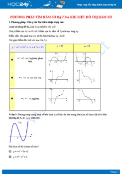 Phương pháp tìm hàm số bậc ba khi biết đồ thị hàm số