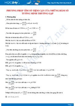 Phương pháp tìm số tiệm cận của những hàm số tường minh thường gặp