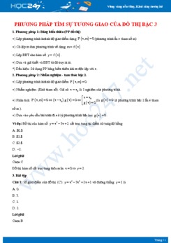 Phương pháp tìm sự tương giao của đồ thị bậc ba