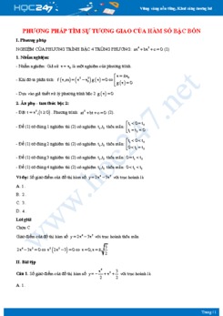 Phương pháp tìm sự tương giao của hàm số bậc bốn