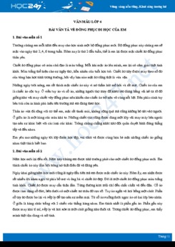 Bài văn tả về đồng phục đi học của em - Văn mẫu lớp 4