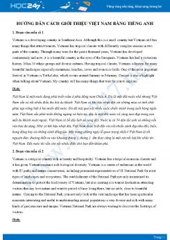 Hướng dẫn cách giới thiệu Việt Nam bằng Tiếng Anh