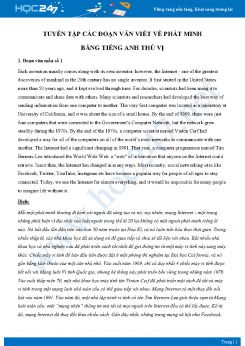 Tuyển tập các đoạn văn viết về phát minh bằng Tiếng Anh thú vị