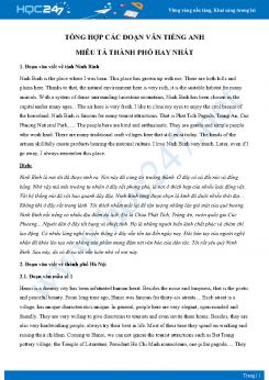 Tổng hợp các đoạn văn Tiếng Anh miêu tả thành phố hay nhất