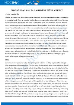 Một số đoạn văn tả cảnh bằng Tiếng Anh hay