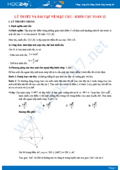 Lý thuyết và bài tập về mặt cầu - khối cầu Toán 12