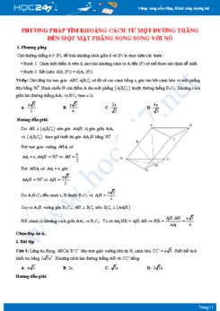 Phương pháp tìm khoảng cách từ một đường thẳng đến một mặt phẳng song song với nó