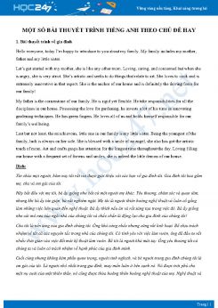 Một số bài thuyết trình Tiếng Anh theo chủ đề hay