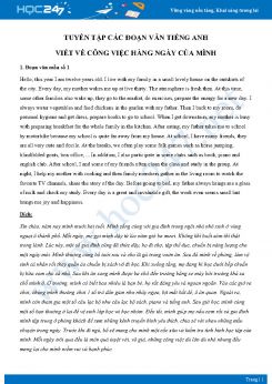 Tuyển tập các đoạn văn Tiếng Anh viết về công việc hàng ngày của mình