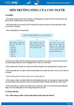Kiến thức trọng tâm Các môi trường sống của con người Địa lý 10