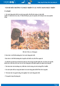 Lý thuyết Các vấn đề môi trường và phát triển ở các nước đang phát triển Địa lý 10