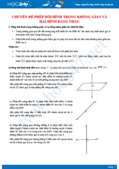 Chuyên đề phép dời hình trong không gian và hai hình bằng nhau